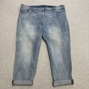 Chaps Jeans WMNS 18W Plus Light Wash Denim Slim Boyfriend Mid Rise Stretchy